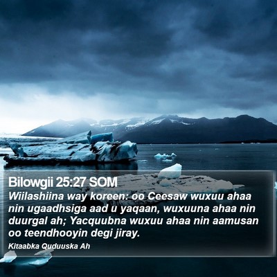 Bilowgii 25:27 SOM Bible Verse Image