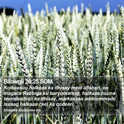 Bilowgii 26:25 SOM Bible Verse Image