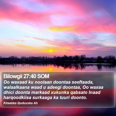 Bilowgii 27:40 SOM Bible Verse Image