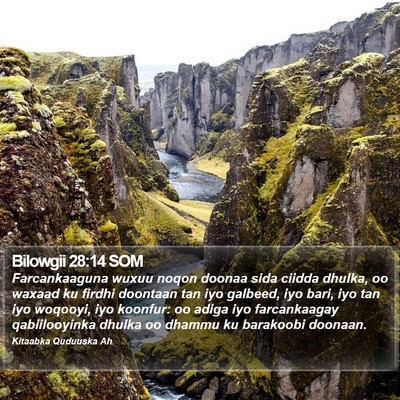 Bilowgii 28:14 SOM Bible Verse Image