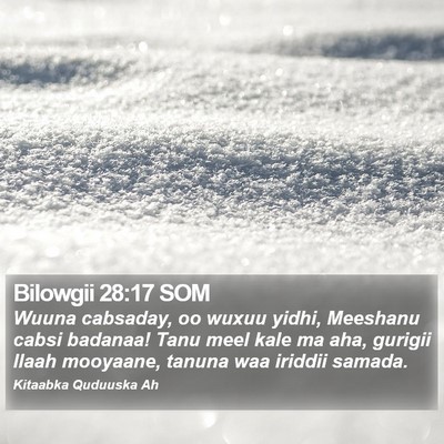 Bilowgii 28:17 SOM Bible Verse Image