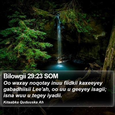 Bilowgii 29:23 SOM Bible Verse Image