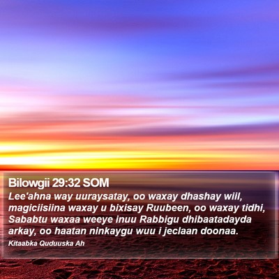 Bilowgii 29:32 SOM Bible Verse Image
