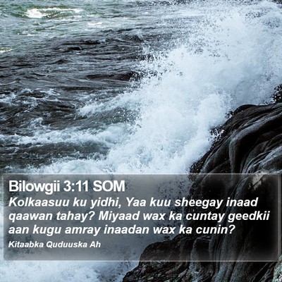 Bilowgii 3:11 SOM Bible Verse Image