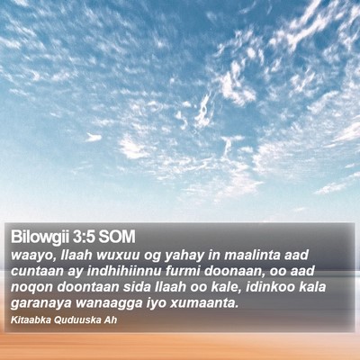 Bilowgii 3:5 SOM Bible Verse Image