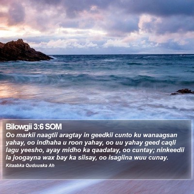 Bilowgii 3:6 SOM Bible Verse Image