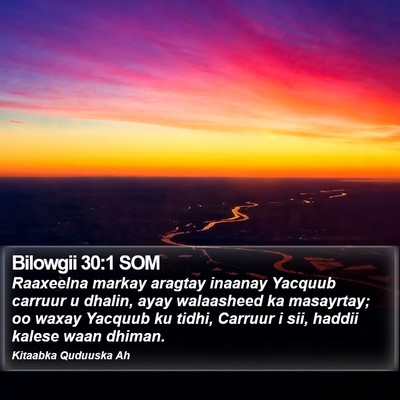 Bilowgii 30:1 SOM Bible Verse Image