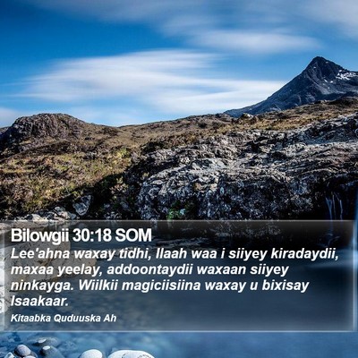 Bilowgii 30:18 SOM Bible Verse Image