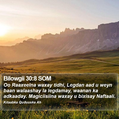 Bilowgii 30:8 SOM Bible Verse Image