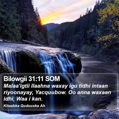 Bilowgii 31:11 SOM Bible Verse Image