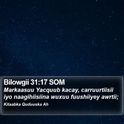 Bilowgii 31:17 SOM Bible Verse Image