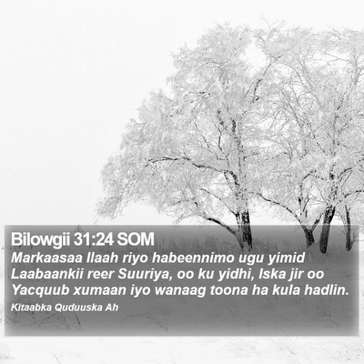 Bilowgii 31:24 SOM Bible Verse Image