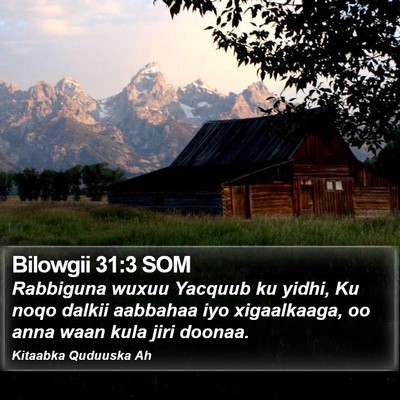 Bilowgii 31:3 SOM Bible Verse Image