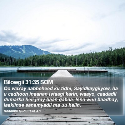 Bilowgii 31:35 SOM Bible Verse Image