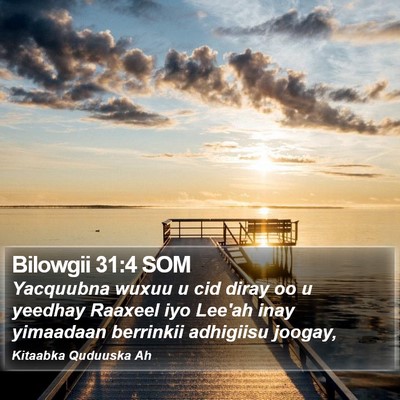 Bilowgii 31:4 SOM Bible Verse Image