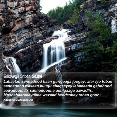 Bilowgii 31:41 SOM Bible Verse Image