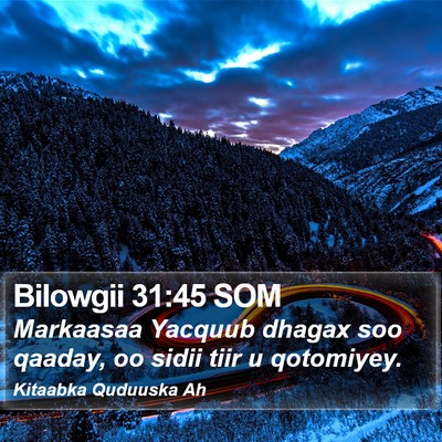 Bilowgii 31:45 SOM Bible Verse Image