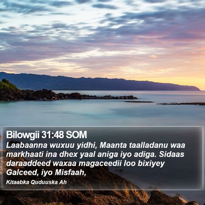 Bilowgii 31:48 SOM Bible Verse Image