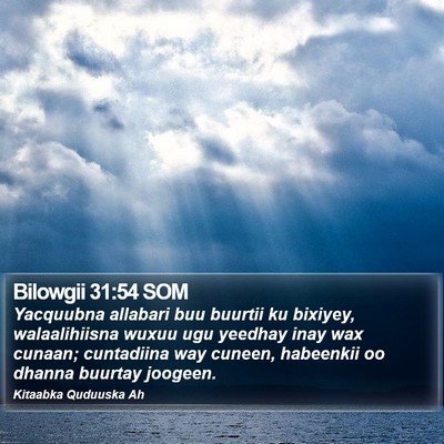 Bilowgii 31:54 SOM Bible Verse Image