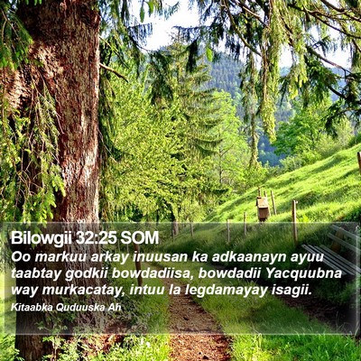 Bilowgii 32:25 SOM Bible Verse Image