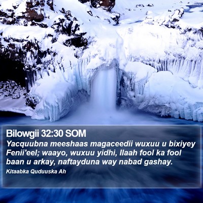 Bilowgii 32:30 SOM Bible Verse Image