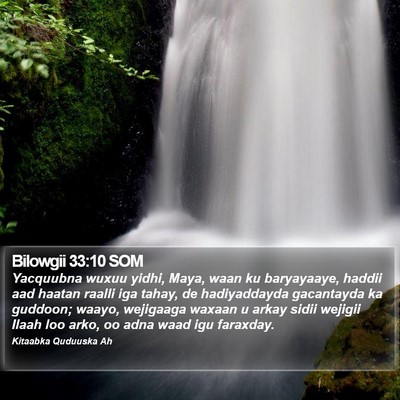Bilowgii 33:10 SOM Bible Verse Image