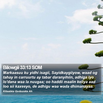 Bilowgii 33:13 SOM Bible Verse Image