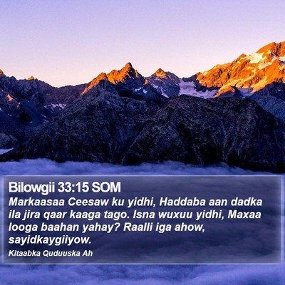 Bilowgii 33:15 SOM Bible Verse Image