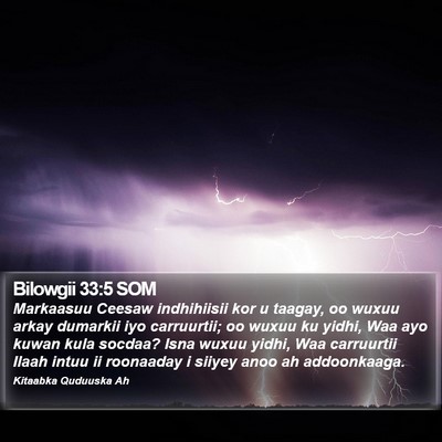 Bilowgii 33:5 SOM Bible Verse Image