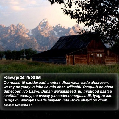 Bilowgii 34:25 SOM Bible Verse Image