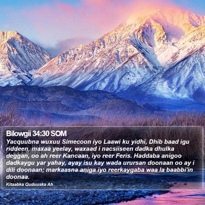 Bilowgii 34:30 SOM Bible Verse Image