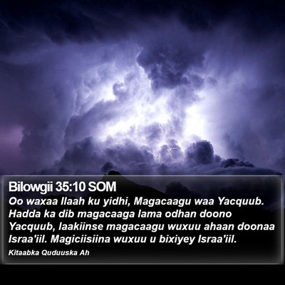Bilowgii 35:10 SOM Bible Verse Image