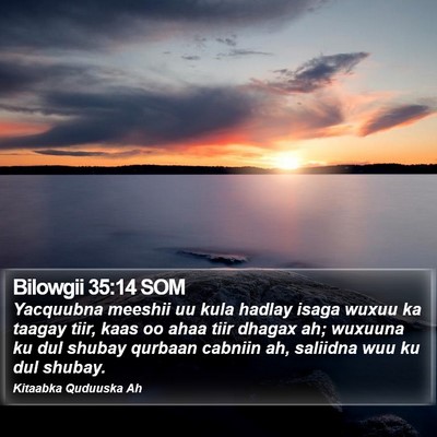 Bilowgii 35:14 SOM Bible Verse Image