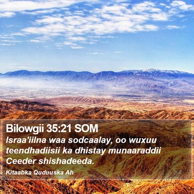 Bilowgii 35:21 SOM Bible Verse Image