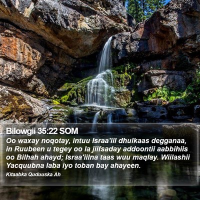 Bilowgii 35:22 SOM Bible Verse Image