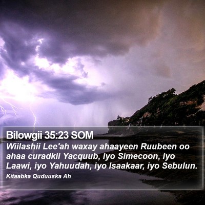 Bilowgii 35:23 SOM Bible Verse Image