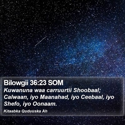Bilowgii 36:23 SOM Bible Verse Image