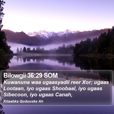 Bilowgii 36:29 SOM Bible Verse Image