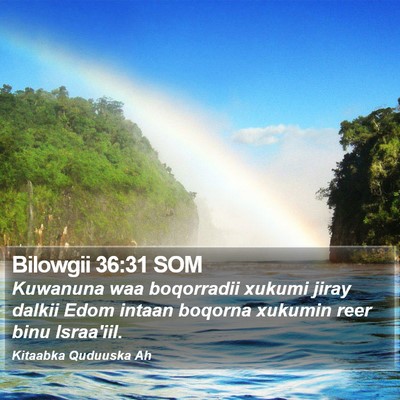 Bilowgii 36:31 SOM Bible Verse Image