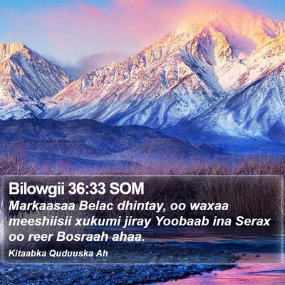 Bilowgii 36:33 SOM Bible Verse Image