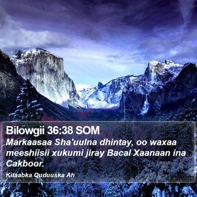 Bilowgii 36:38 SOM Bible Verse Image
