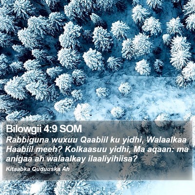 Bilowgii 4:9 SOM Bible Verse Image