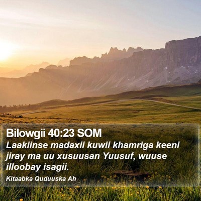 Bilowgii 40:23 SOM Bible Verse Image