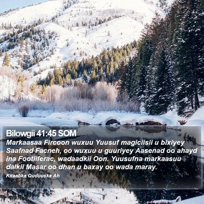 Bilowgii 41:45 SOM Bible Verse Image