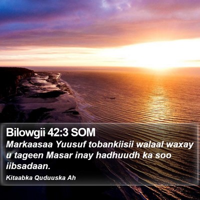 Bilowgii 42:3 SOM Bible Verse Image