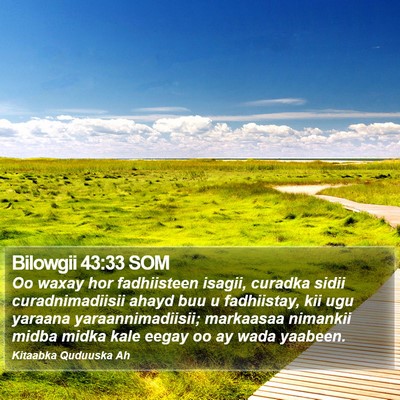 Bilowgii 43:33 SOM Bible Verse Image