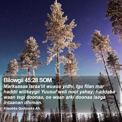 Bilowgii 45:28 SOM Bible Verse Image