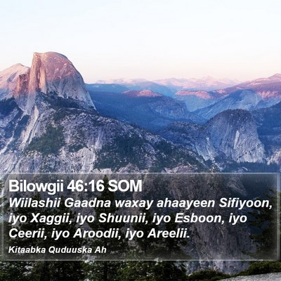 Bilowgii 46:16 SOM Bible Verse Image