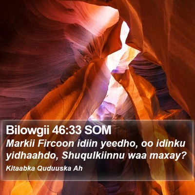 Bilowgii 46:33 SOM Bible Verse Image