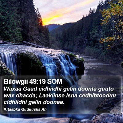 Bilowgii 49:19 SOM Bible Verse Image
